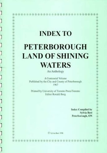 Index to Peterborough Land of Shining Waters