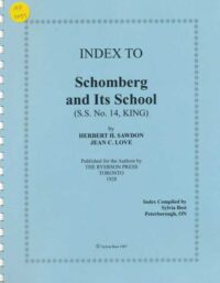 Index to Schomberg and Its School
