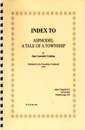 Index to Asphodel A Tale of A Township