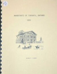 Inhabitants of Toronto 1850
